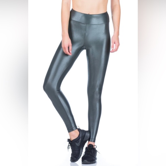 Koral Lustrous High Shine Disco Leggings Gunmetal Gray - Picture 6 of 7